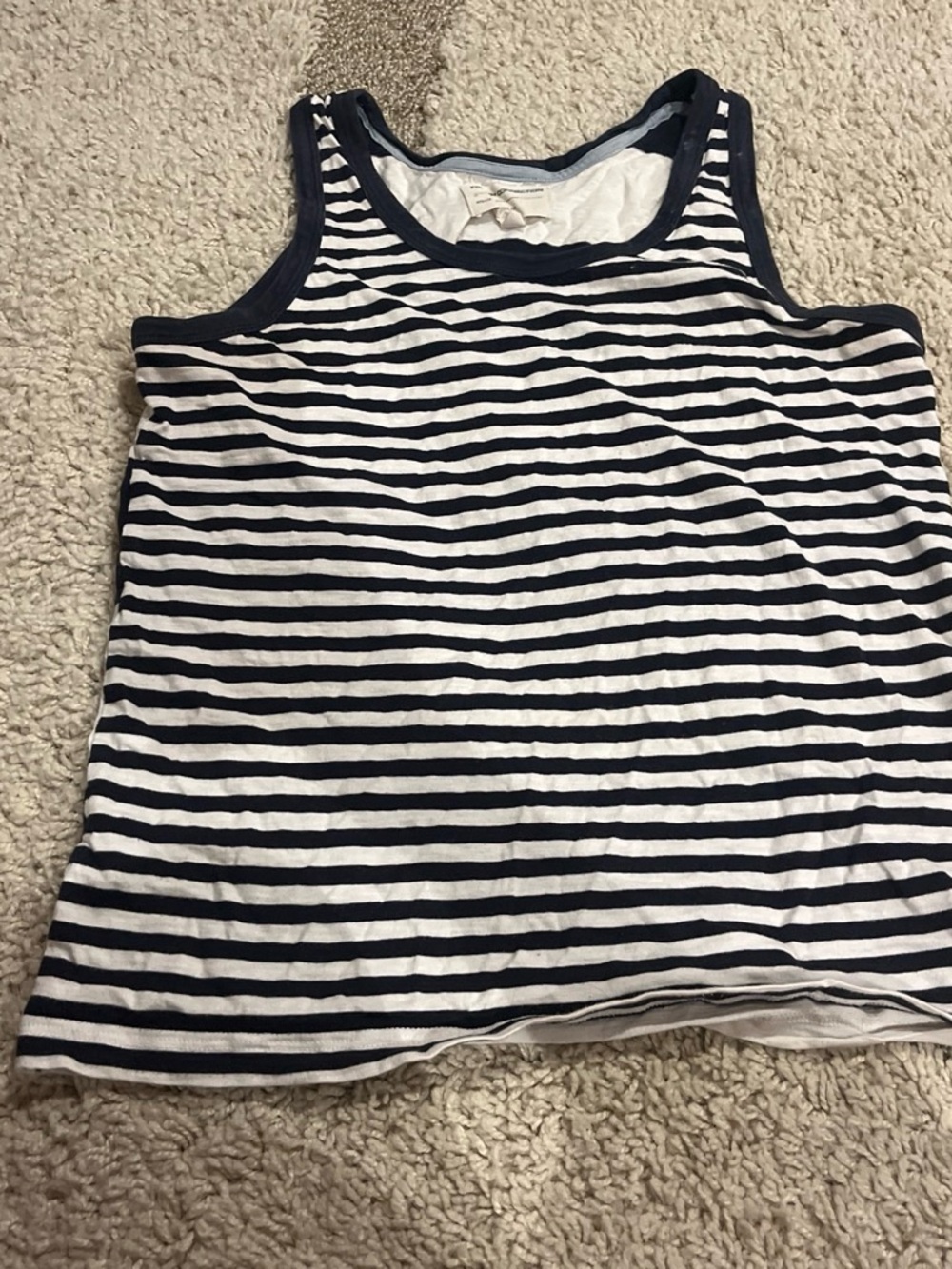 French Connection Navy and White Striped Tank Top